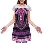 Purple And Black African Dashiki Print Adjustable Apron