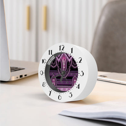Purple And Black African Dashiki Print Alarm Clock