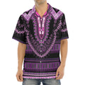 Purple And Black African Dashiki Print Aloha Shirt
