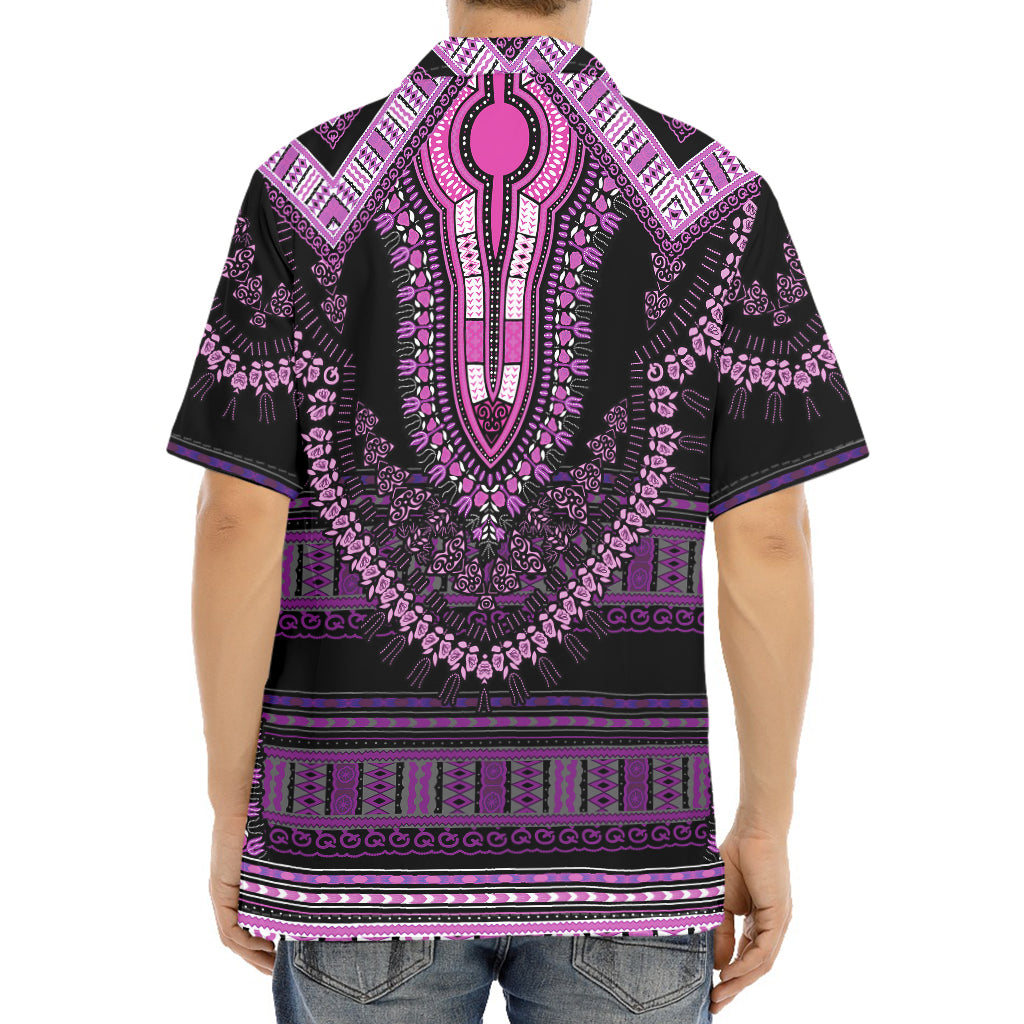 Purple And Black African Dashiki Print Aloha Shirt
