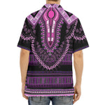 Purple And Black African Dashiki Print Aloha Shirt