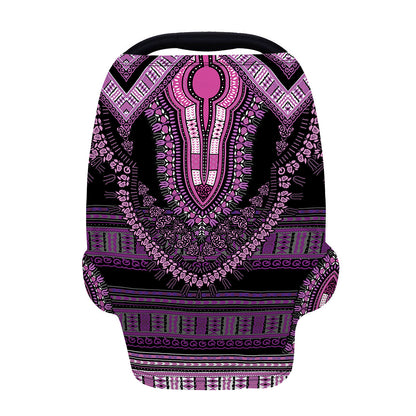 Purple And Black African Dashiki Print Baby Seat Cover