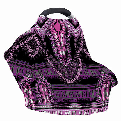 Purple And Black African Dashiki Print Baby Seat Cover