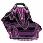 Purple And Black African Dashiki Print Baby Seat Cover