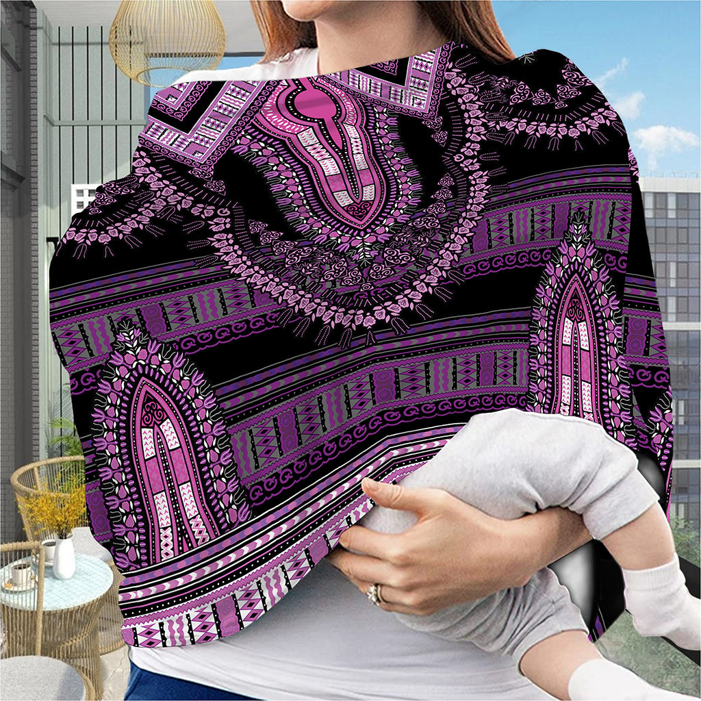 Purple And Black African Dashiki Print Baby Seat Cover