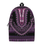Purple And Black African Dashiki Print Backpack
