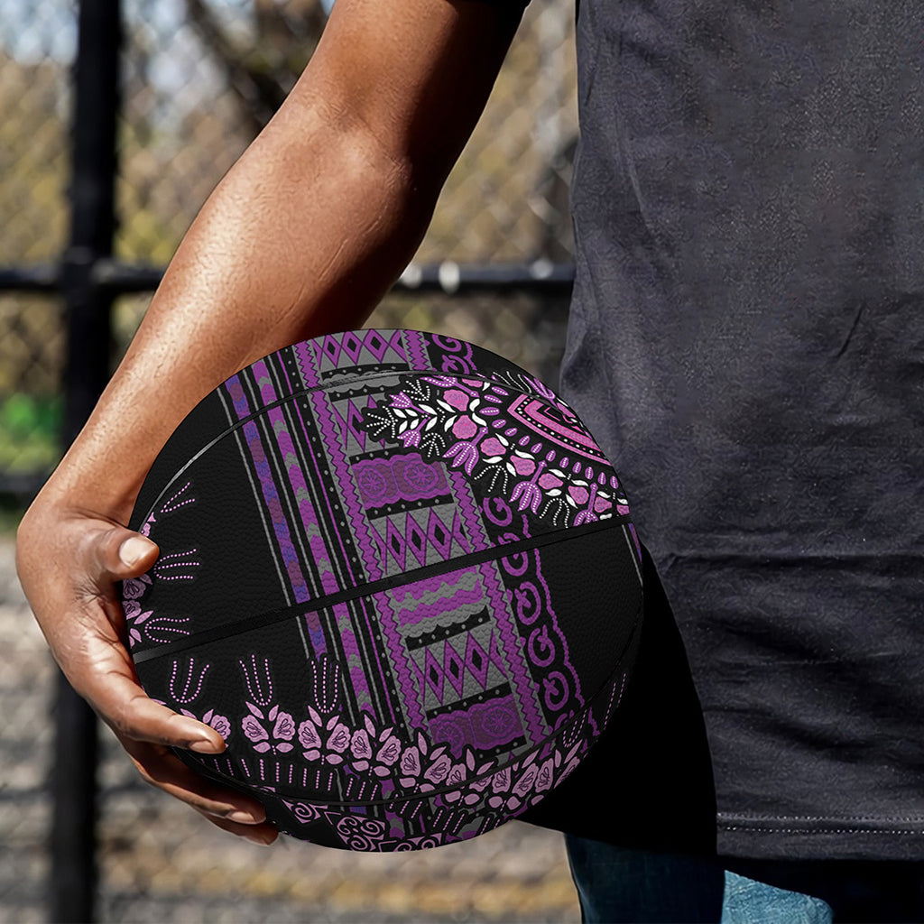 Purple And Black African Dashiki Print Basketball