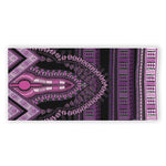 Purple And Black African Dashiki Print Beach Towel