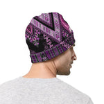 Purple And Black African Dashiki Print Beanie