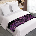 Purple And Black African Dashiki Print Bed Runner