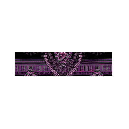 Purple And Black African Dashiki Print Bed Runner