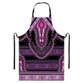 Purple And Black African Dashiki Print Bib Apron With Pocket