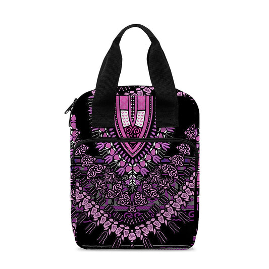 Purple And Black African Dashiki Print Bible Tote Bag