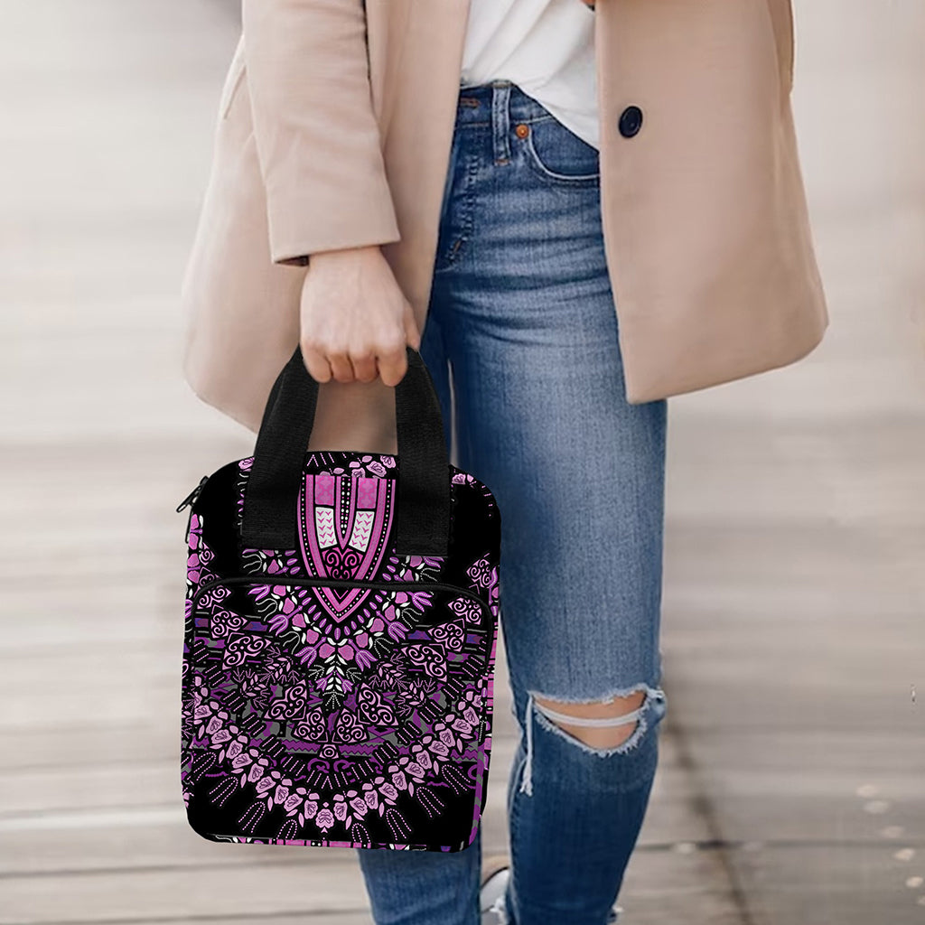 Purple And Black African Dashiki Print Bible Tote Bag