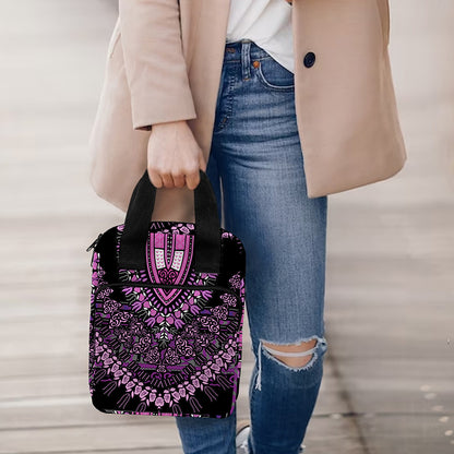 Purple And Black African Dashiki Print Bible Tote Bag