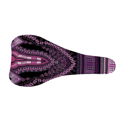 Purple And Black African Dashiki Print Bicycle Seat Cover