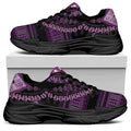 Purple And Black African Dashiki Print Black Chunky Shoes