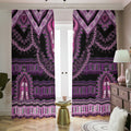 Purple And Black African Dashiki Print Dimout Pencil Pleat Curtains