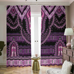 Purple And Black African Dashiki Print Blackout Pencil Pleat Curtains