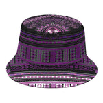 Purple And Black African Dashiki Print Bucket Hat