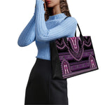 Purple And Black African Dashiki Print Canvas Tote Bag