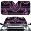 Purple And Black African Dashiki Print Car Windshield Sun Shade