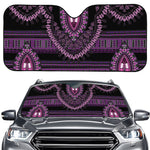 Purple And Black African Dashiki Print Car Windshield Sun Shade