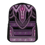 Purple And Black African Dashiki Print Casual Backpack