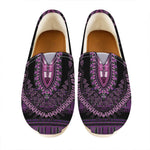 Purple And Black African Dashiki Print Casual Shoes