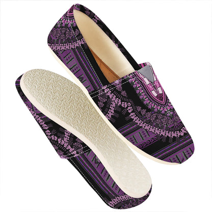 Purple And Black African Dashiki Print Casual Shoes