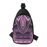 Purple And Black African Dashiki Print Chest Bag
