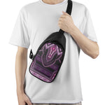 Purple And Black African Dashiki Print Chest Bag
