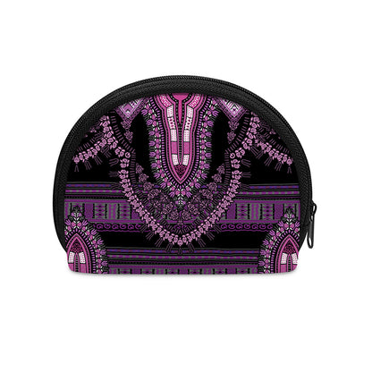 Purple And Black African Dashiki Print Coin Purse