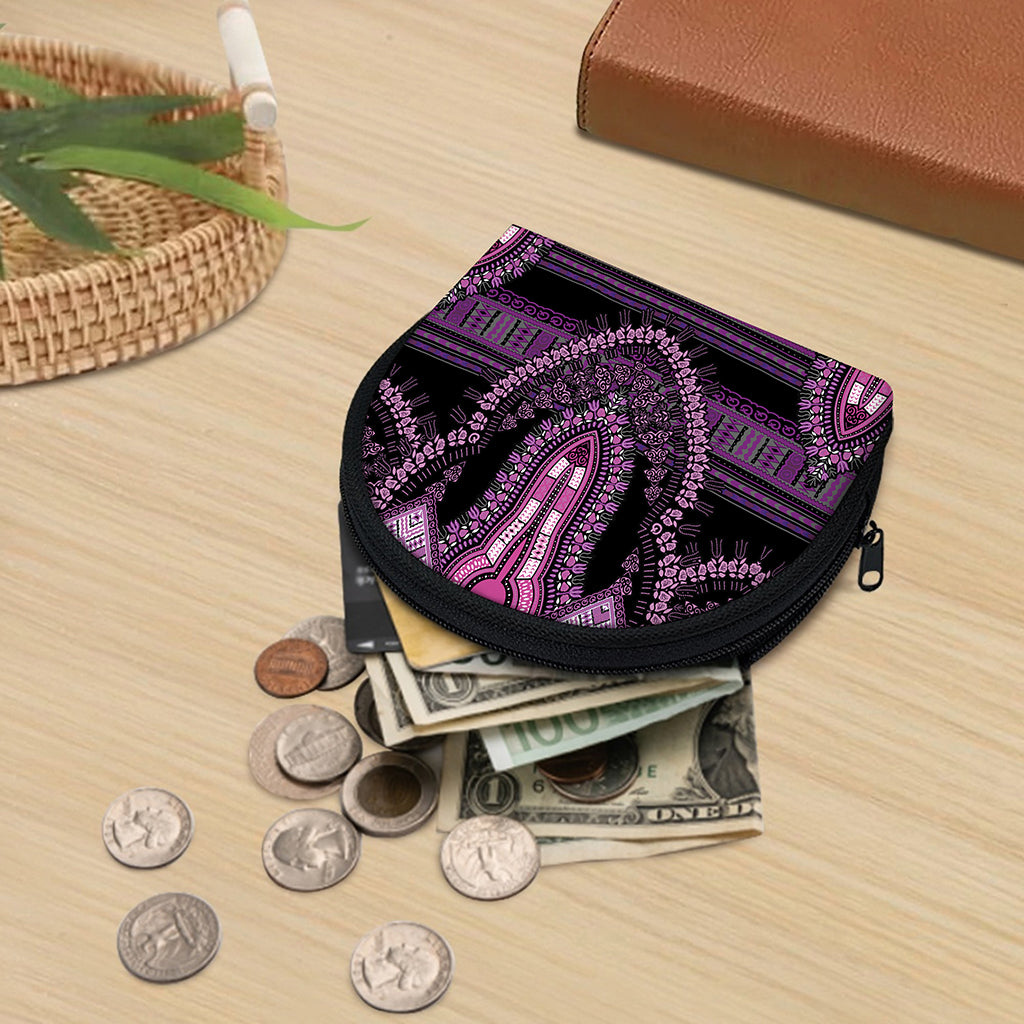 Purple And Black African Dashiki Print Coin Purse