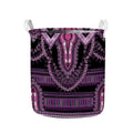 Purple And Black African Dashiki Print Collapsible Laundry Basket