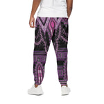 Purple And Black African Dashiki Print Cotton Pants
