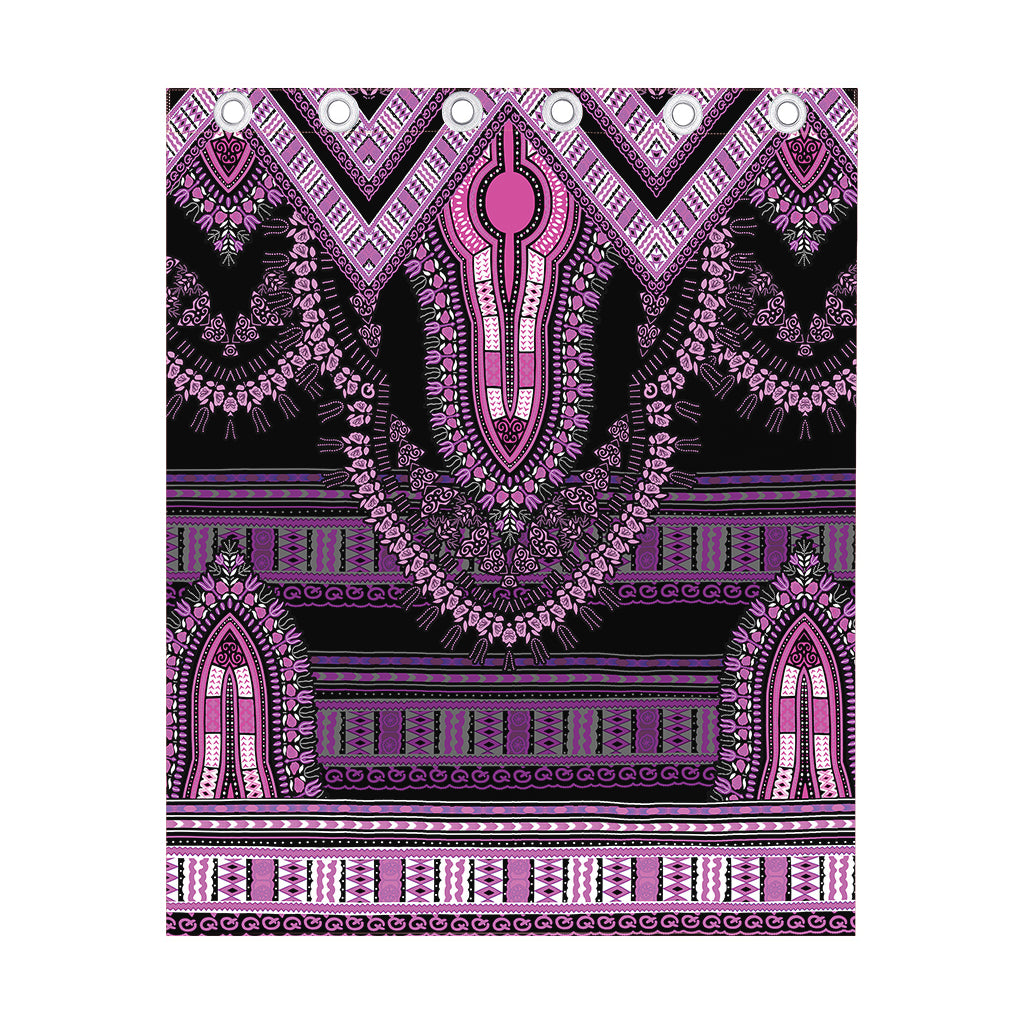 Purple And Black African Dashiki Print Curtain
