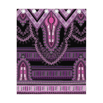 Purple And Black African Dashiki Print Curtain