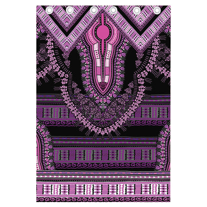 Purple And Black African Dashiki Print Curtain