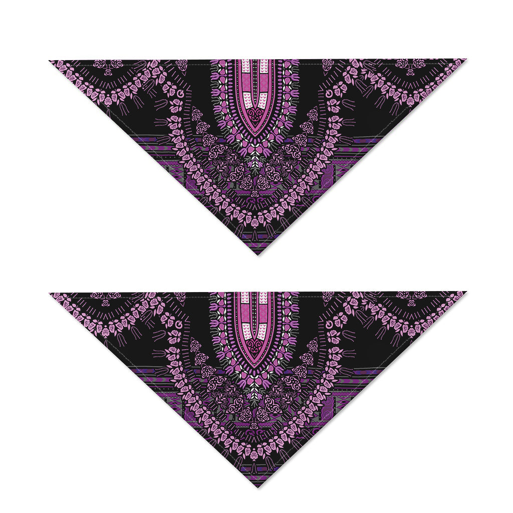 Purple And Black African Dashiki Print Dog Bandana