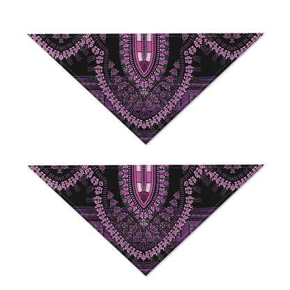 Purple And Black African Dashiki Print Dog Bandana