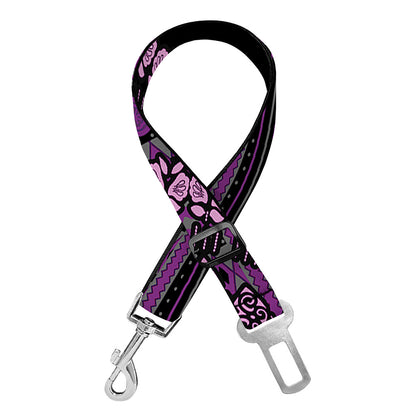 Purple And Black African Dashiki Print Dog Seat Belt