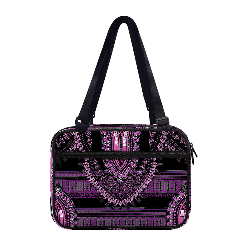 Purple And Black African Dashiki Print Double Strap Bible Bag