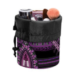 Purple And Black African Dashiki Print Drawstring Makeup Bag