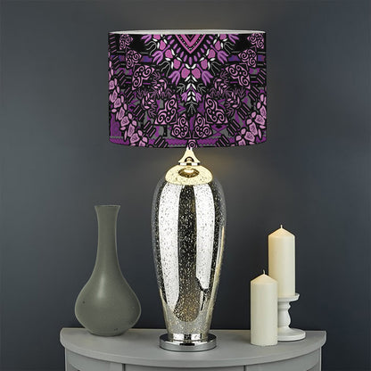 Purple And Black African Dashiki Print Drum Lamp Shade