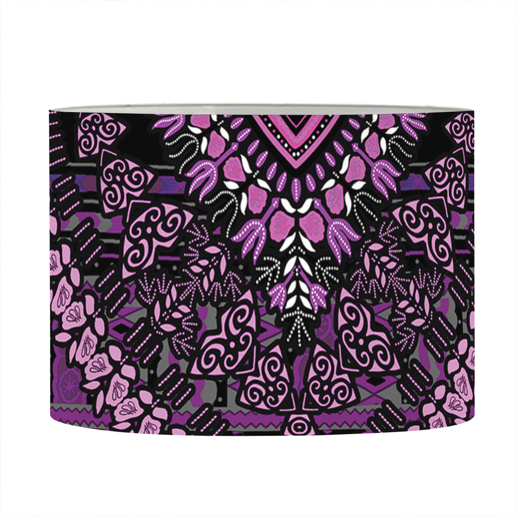 Purple And Black African Dashiki Print Drum Lamp Shade