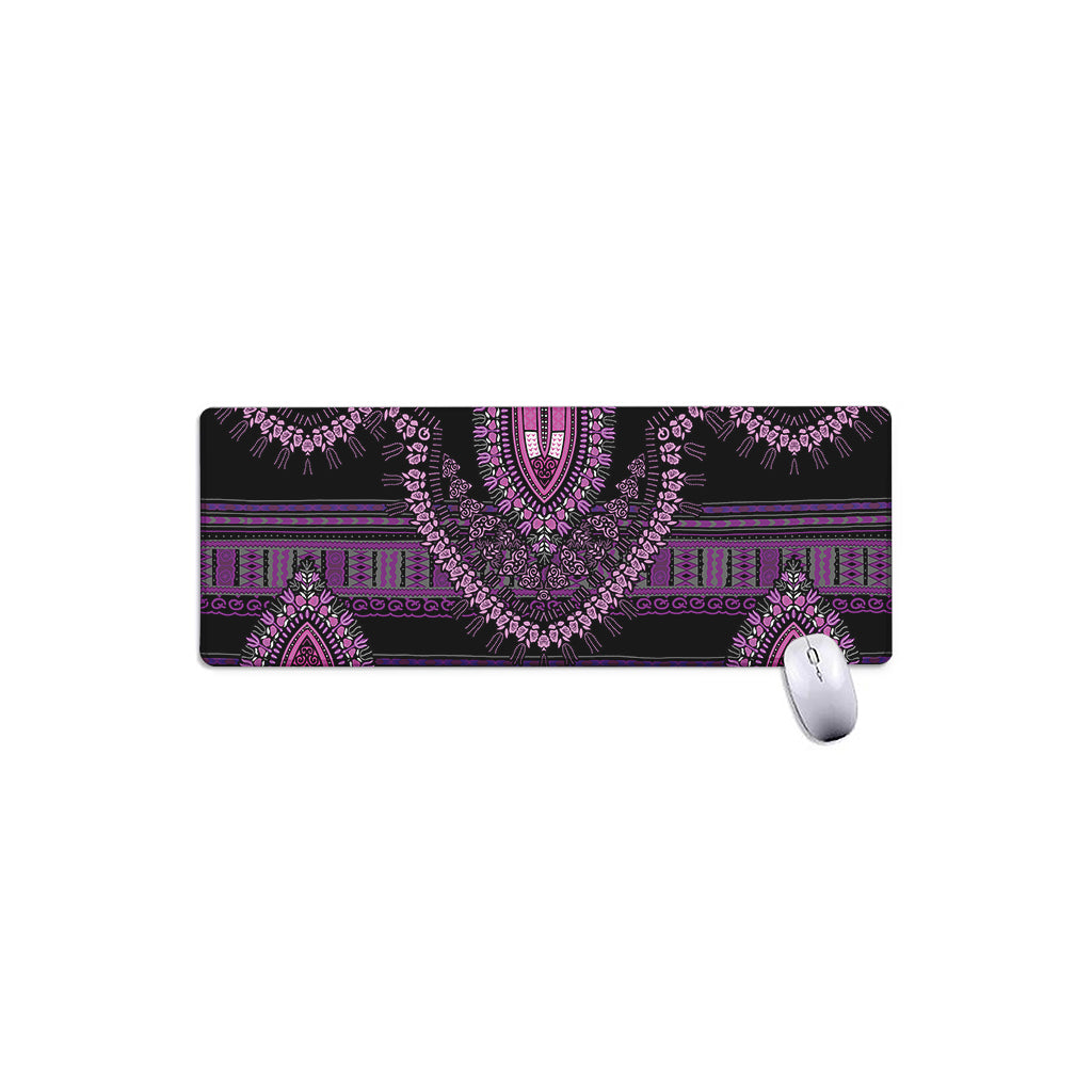 Purple And Black African Dashiki Print Extended Mouse Pad
