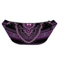 Purple And Black African Dashiki Print Fanny Pack