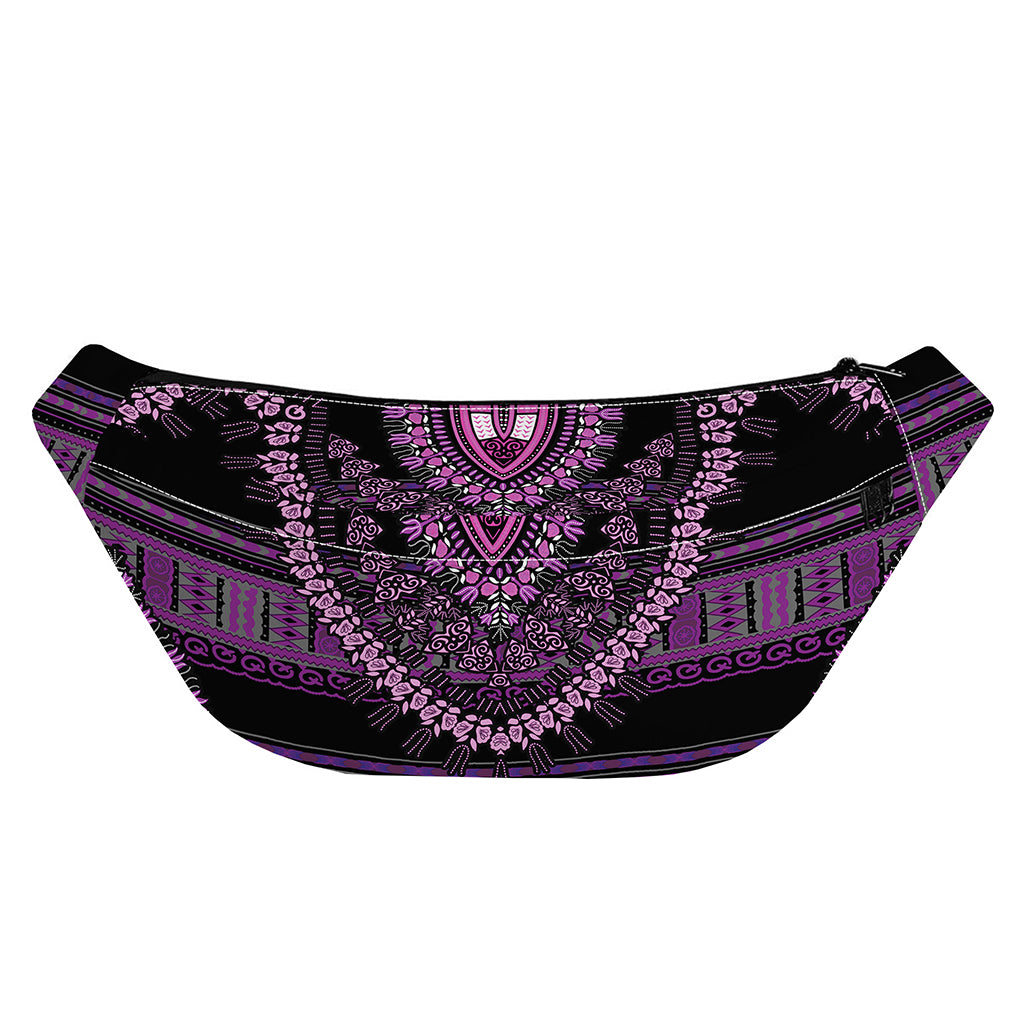 Purple And Black African Dashiki Print Fanny Pack