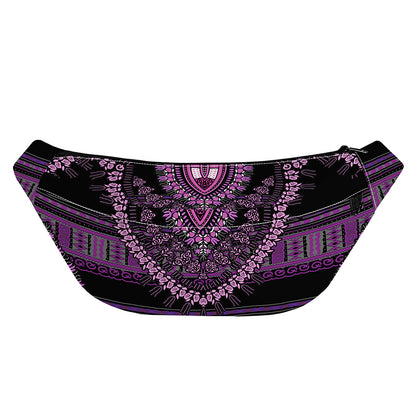 Purple And Black African Dashiki Print Fanny Pack